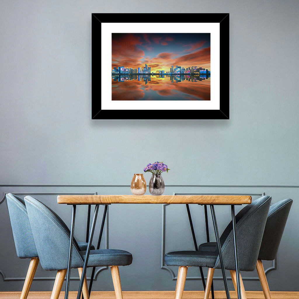 Hangzhou Golden Sphere Skyline at Dusk Wall Art