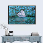 White Sailboat Reflection Wall Art