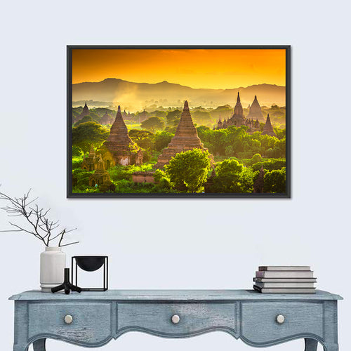 Bagan Golden Hour Temples Wall Art