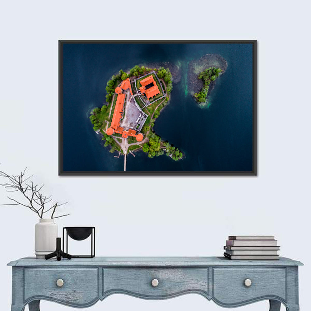 Trakai Island Castle Wall Art in a room, landscape