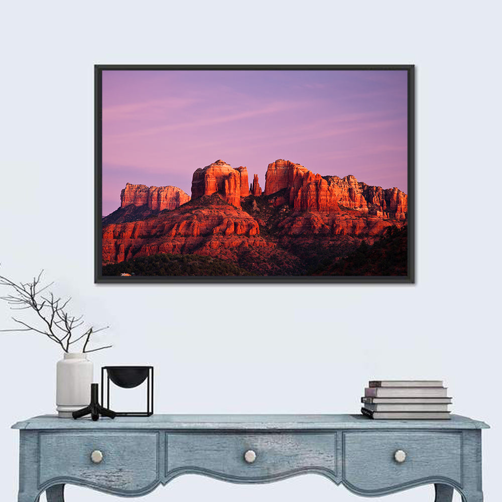 Cathedral Rock Sunset, Sedona Wall Art in a room, landscape