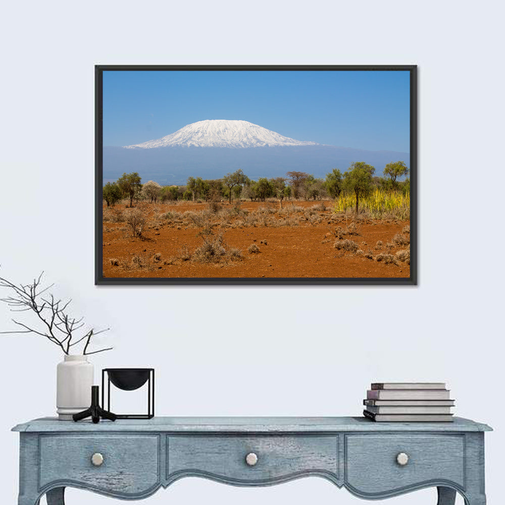 Mount Kilimanjaro Landscape Wall Art in a room, landscape