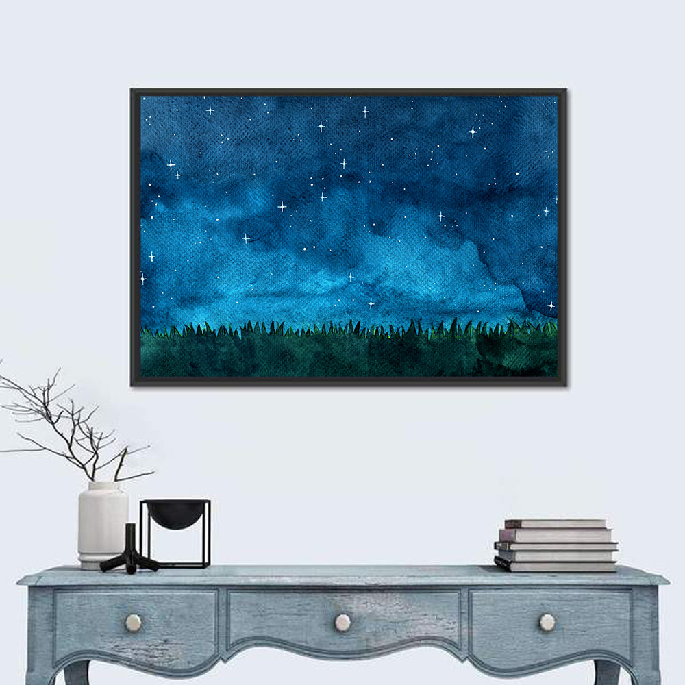 Starry Meadow Nightscape Wall Art