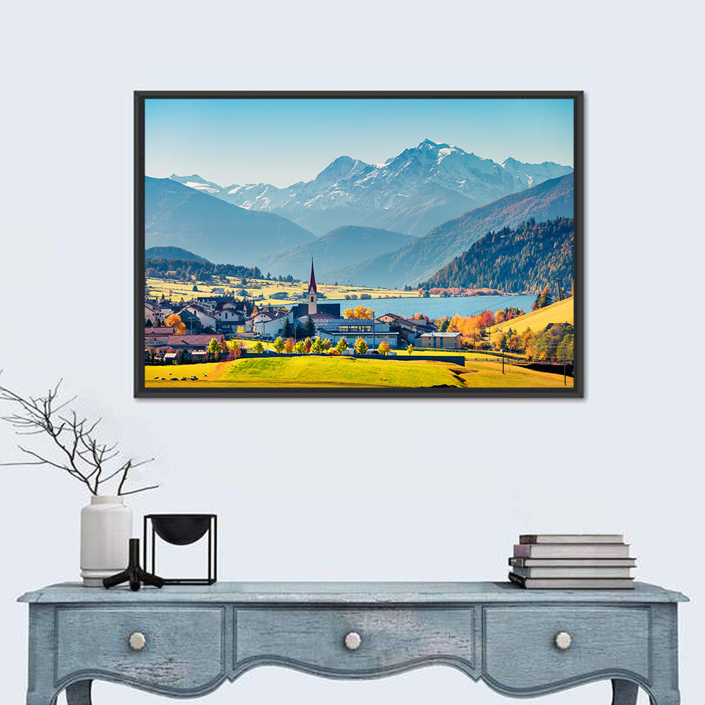 San Valentin Village Wall Art in a room, landscape