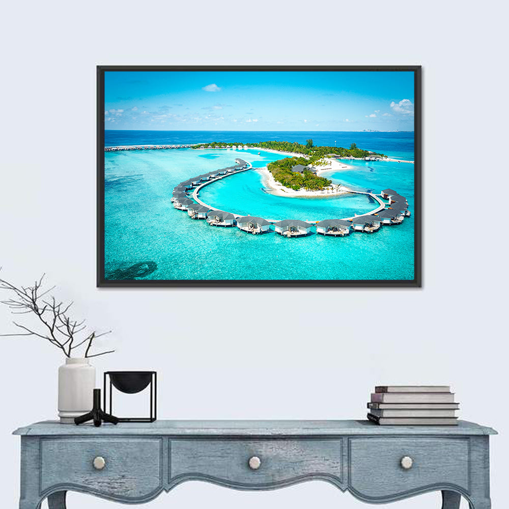 Maldives Private Island Wall Art in a room, landscape