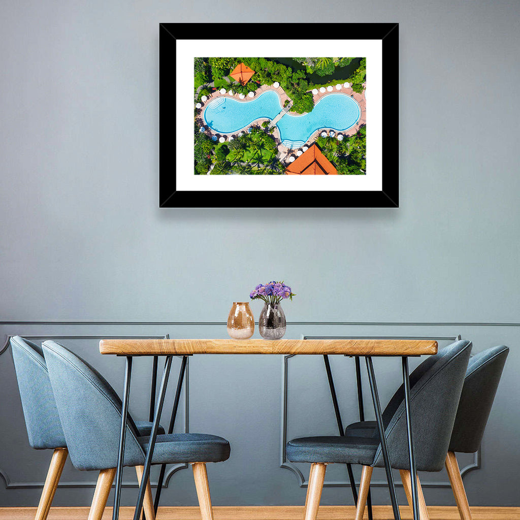 Aerial Figure Eight Resort Pool Wall Art