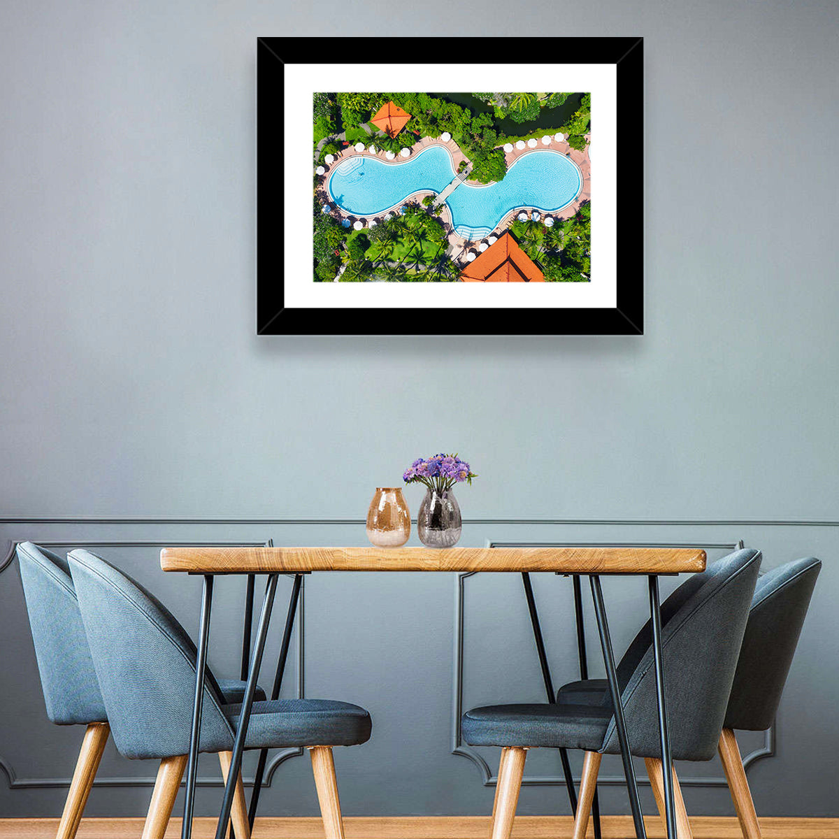 Aerial Figure Eight Resort Pool Wall Art