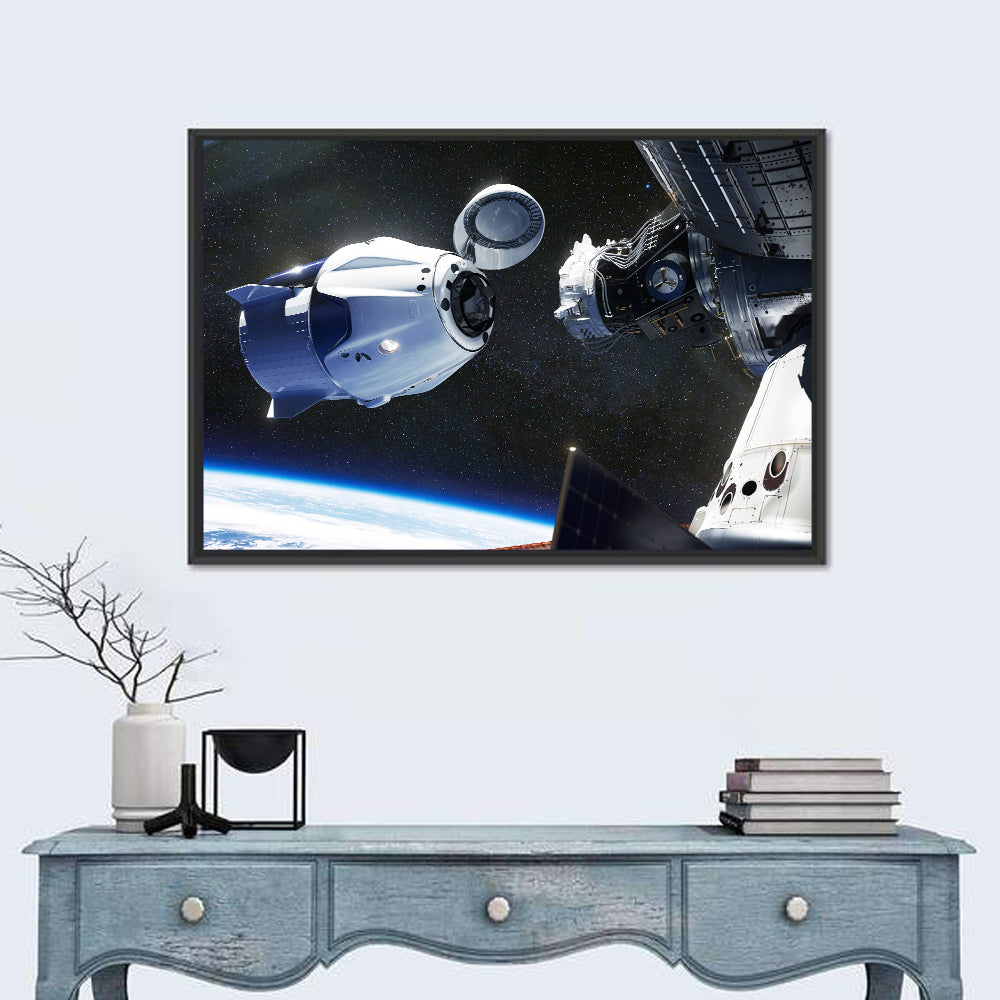 Crew Dragon Docking with Iss Wall Art