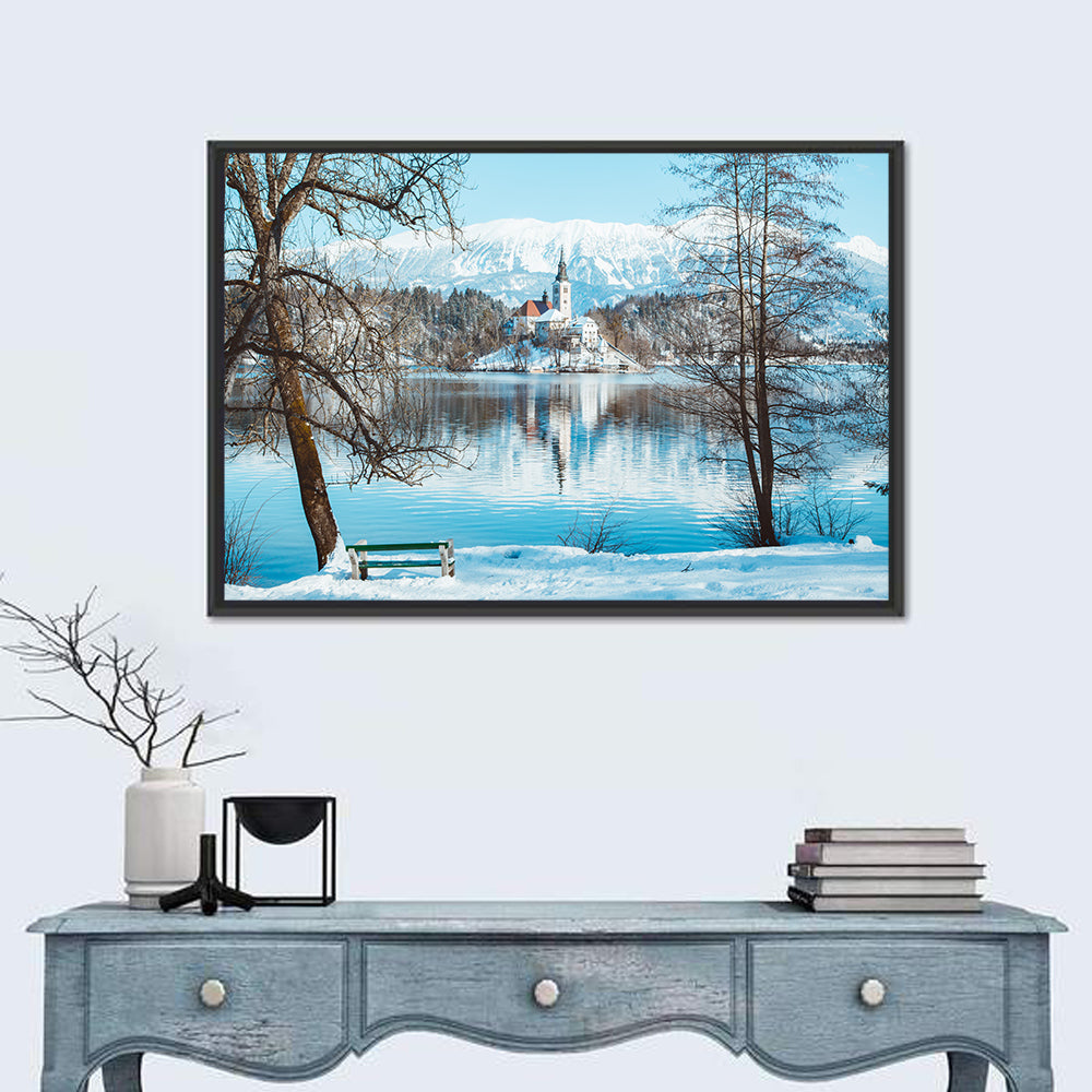 Bled Castle Winter View Wall Art