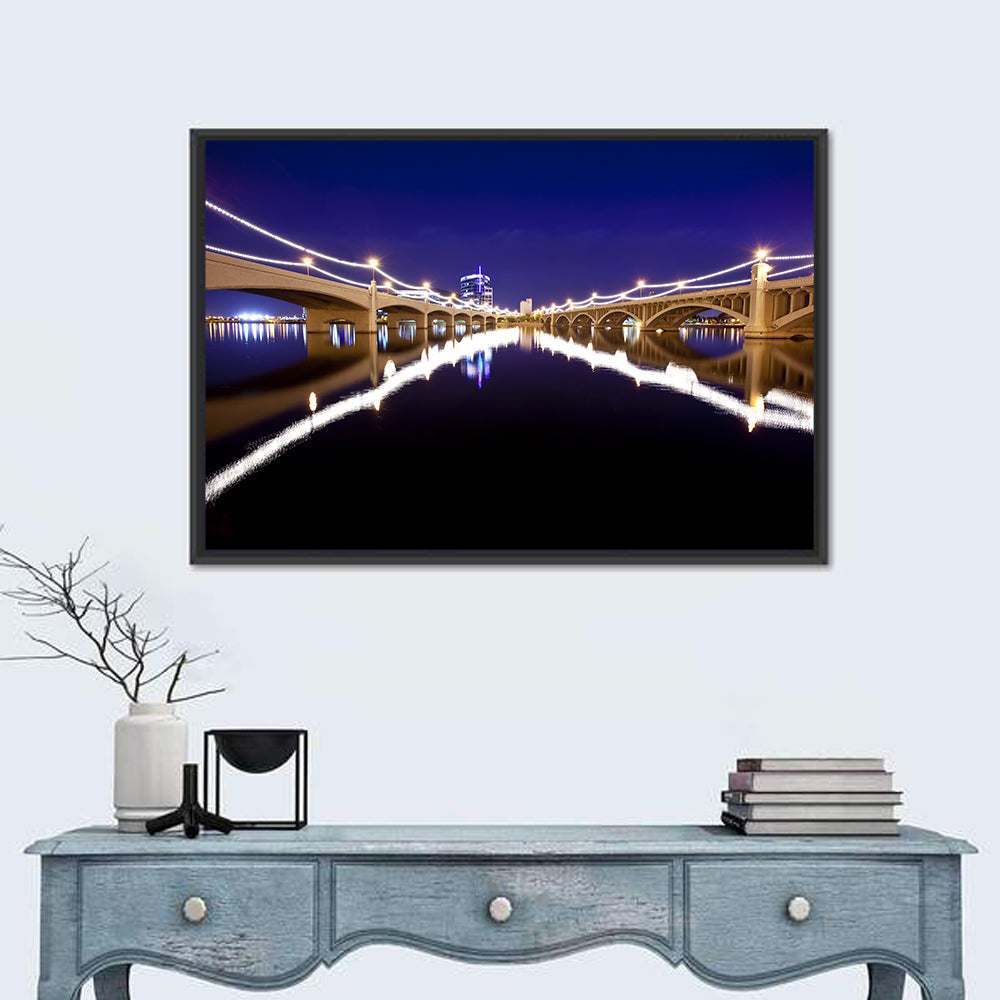Mill Avenue Bridge Night Reflections Wall Art