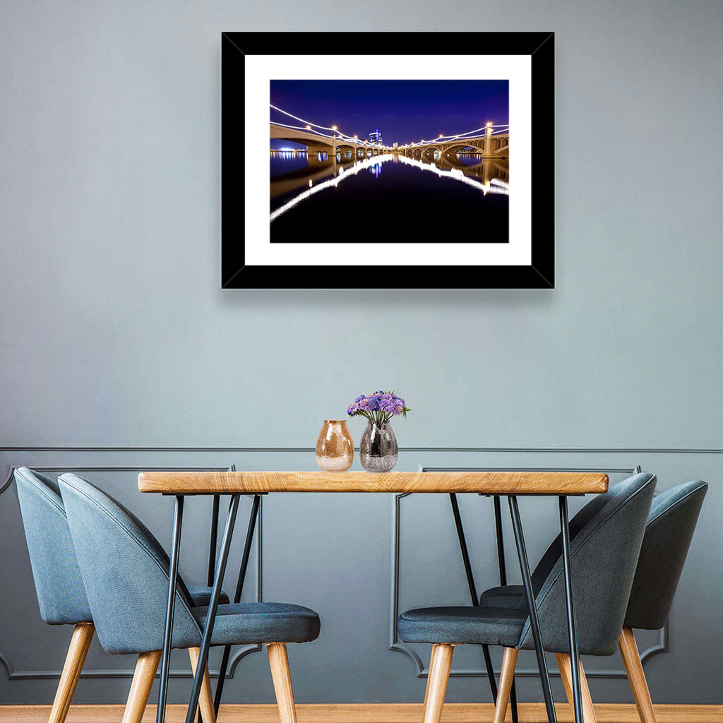 Mill Avenue Bridge Night Reflections Wall Art