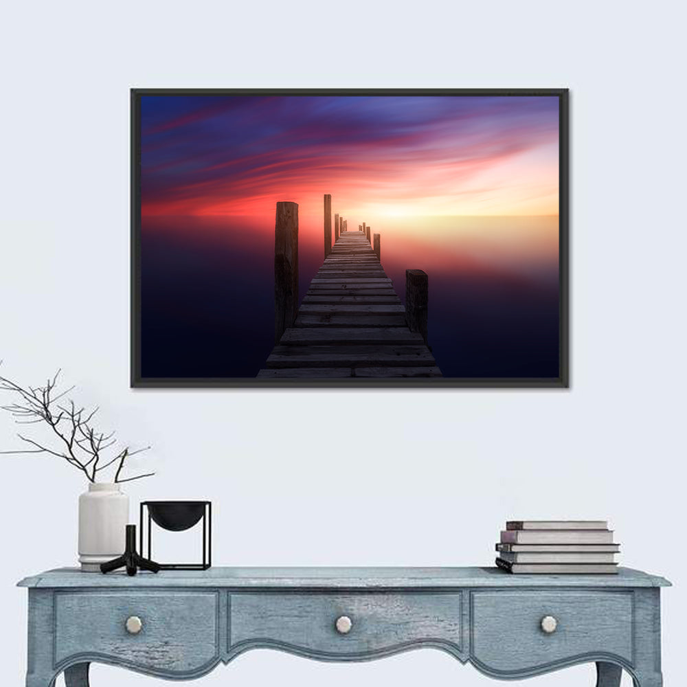 Wooden Pier at Sunset Wall Art