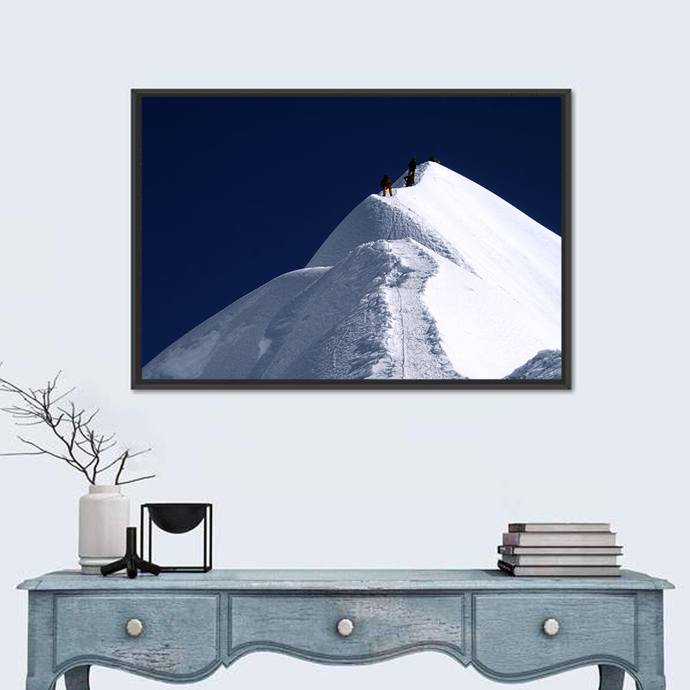 Climbers on a Snowy Himalayan Peak Wall Art