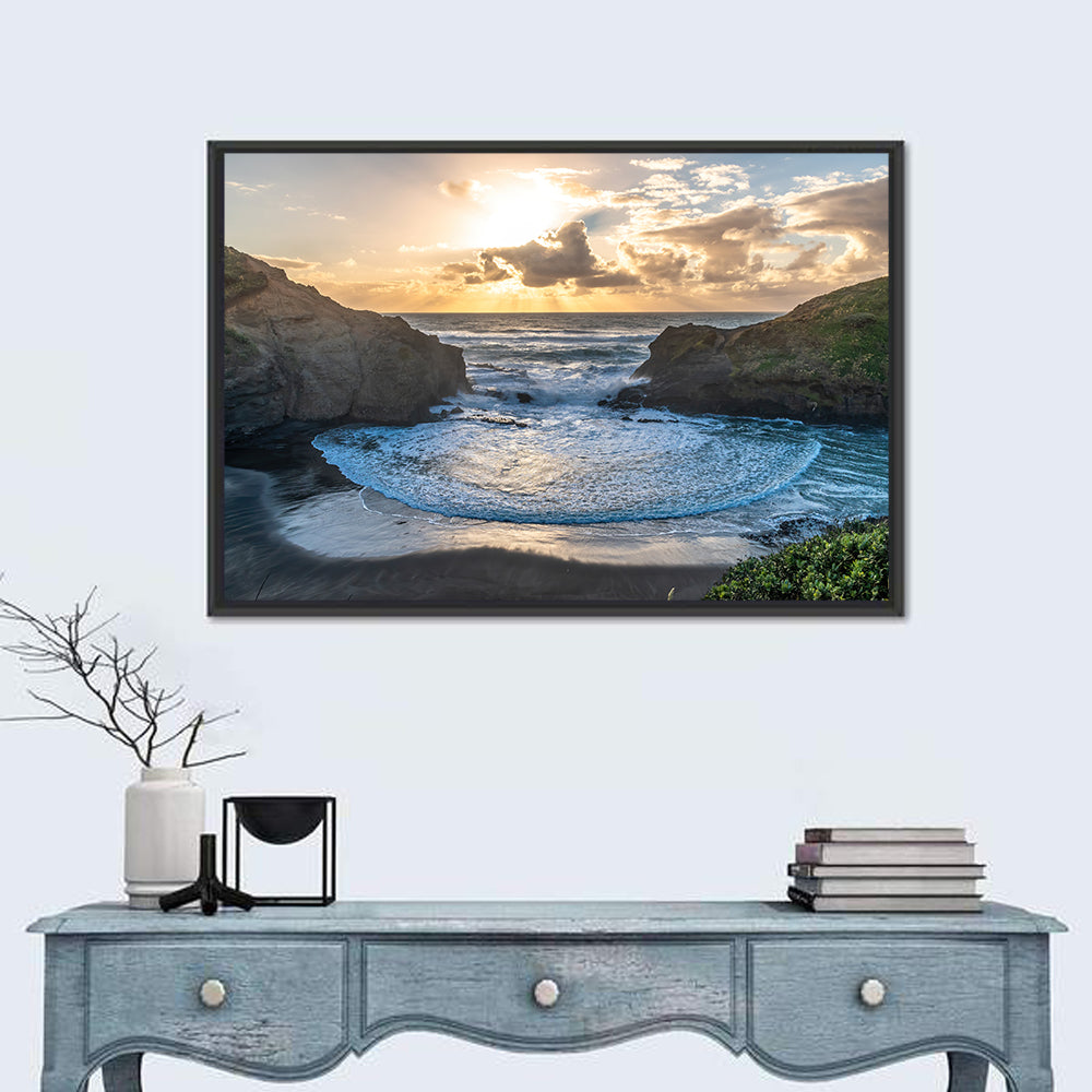 Piha Gap Tidal Lagoon Wall Art in a room, landscape