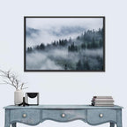 Misty Mountain Pine Forest Wall Art