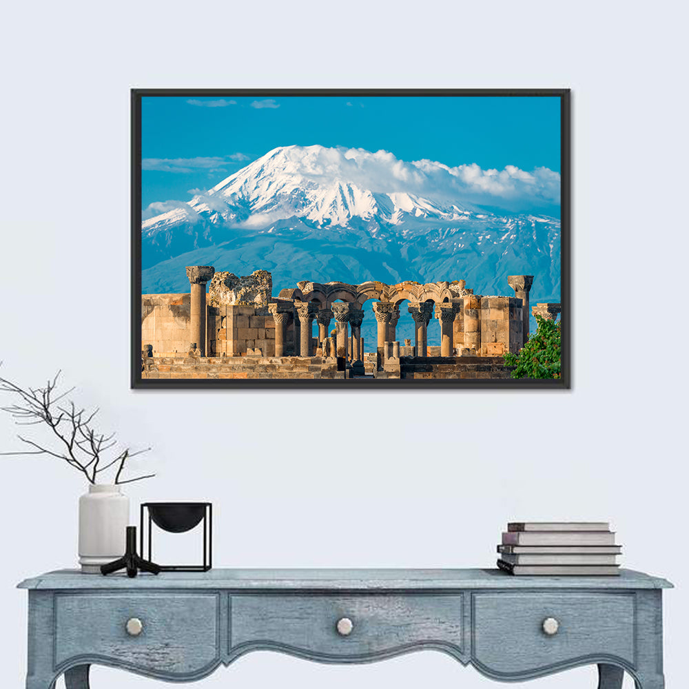 Zvartnots Cathedral Ruins Wall Art in a room, landscape