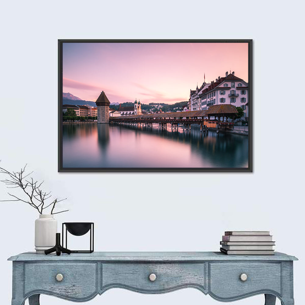 Lucerne Chapel Bridge at Dusk Wall Art