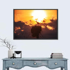 Stork Nest at Sunset Wall Art