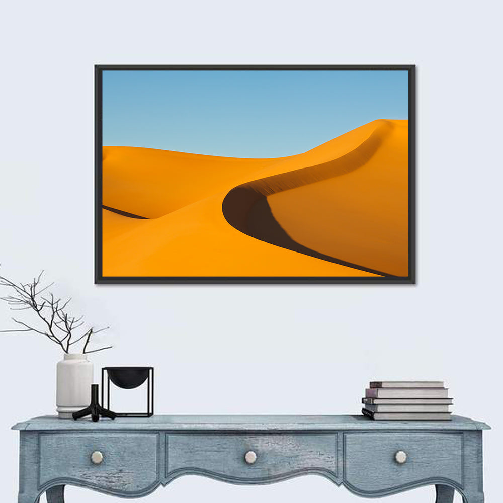 Awbari Golden Dunes Wall Art in a room, landscape