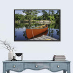 Orange Canoe on Ontario Lake Wall Art