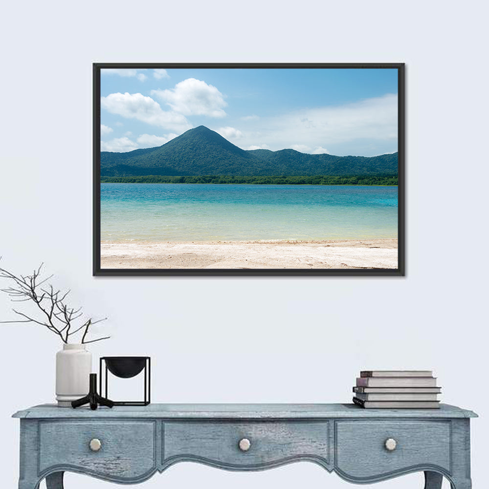 Usori Lake Shoreline Wall Art in a room, landscape