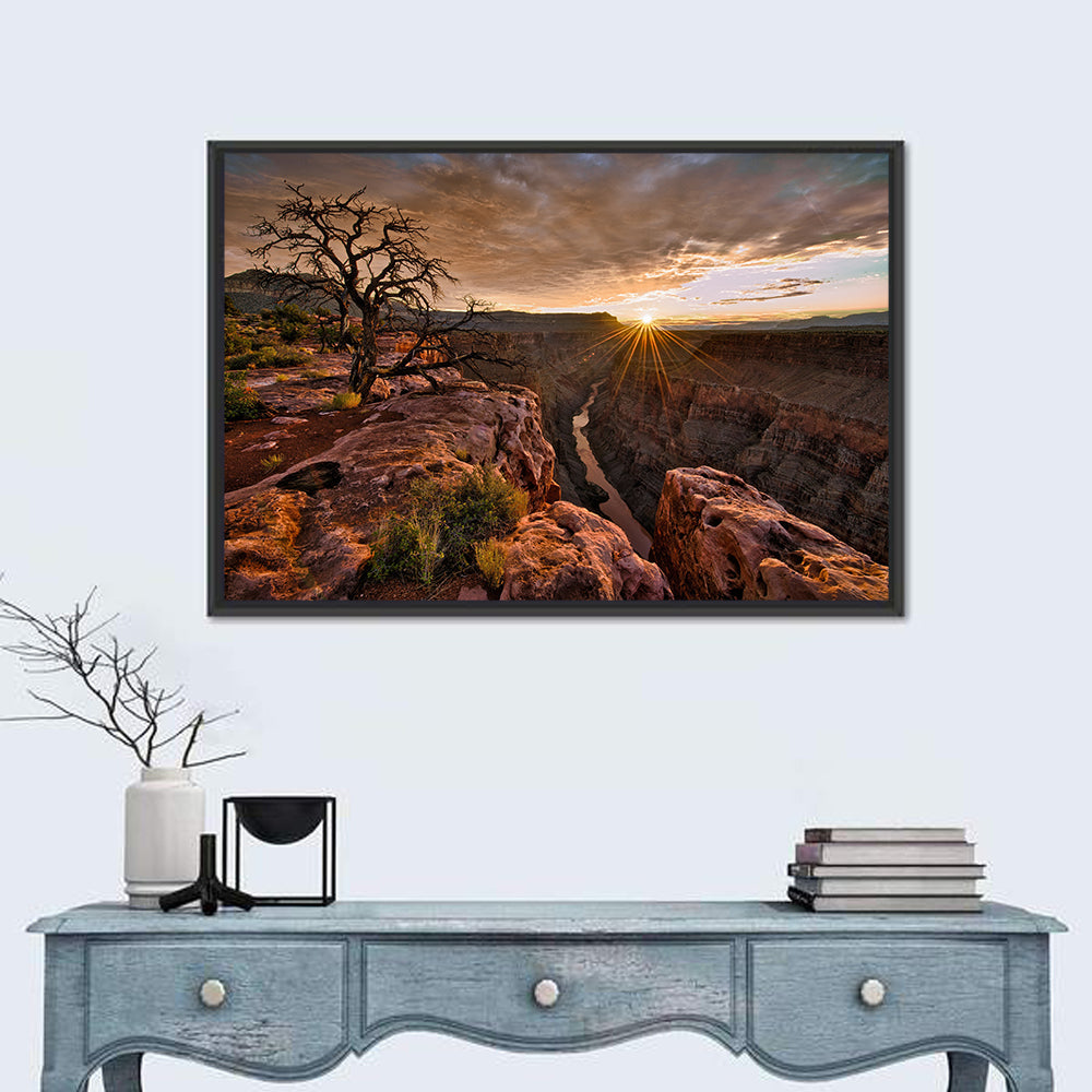 Arizona Canyon Sunset Wall Art in a room, landscape