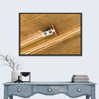 Aerial Combine Over Wheat Field Wall Art