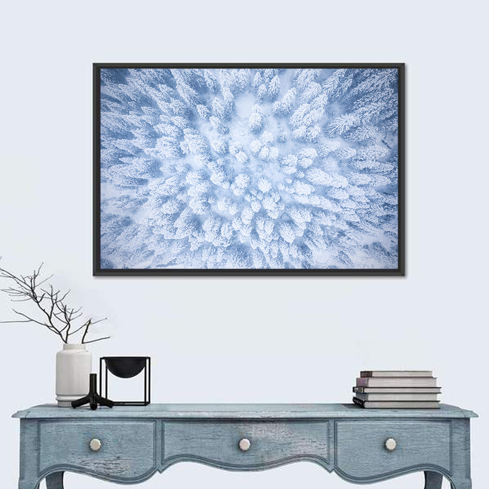 Snow-dusted Evergreen Canopy Wall Art