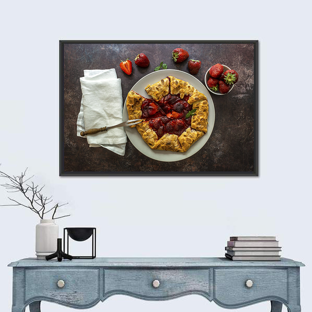 Sommer Strawberry Tart Wall Art in a room, landscape
