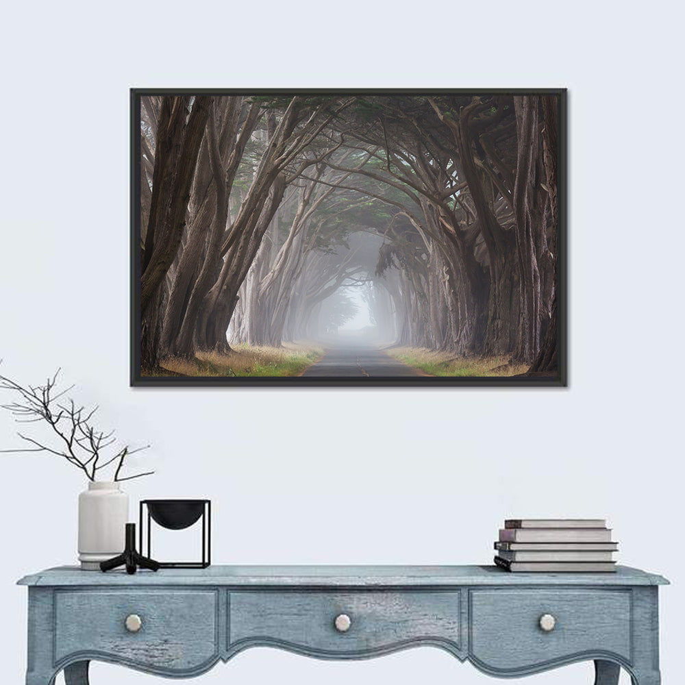 Misty Trees Alley Wall Art