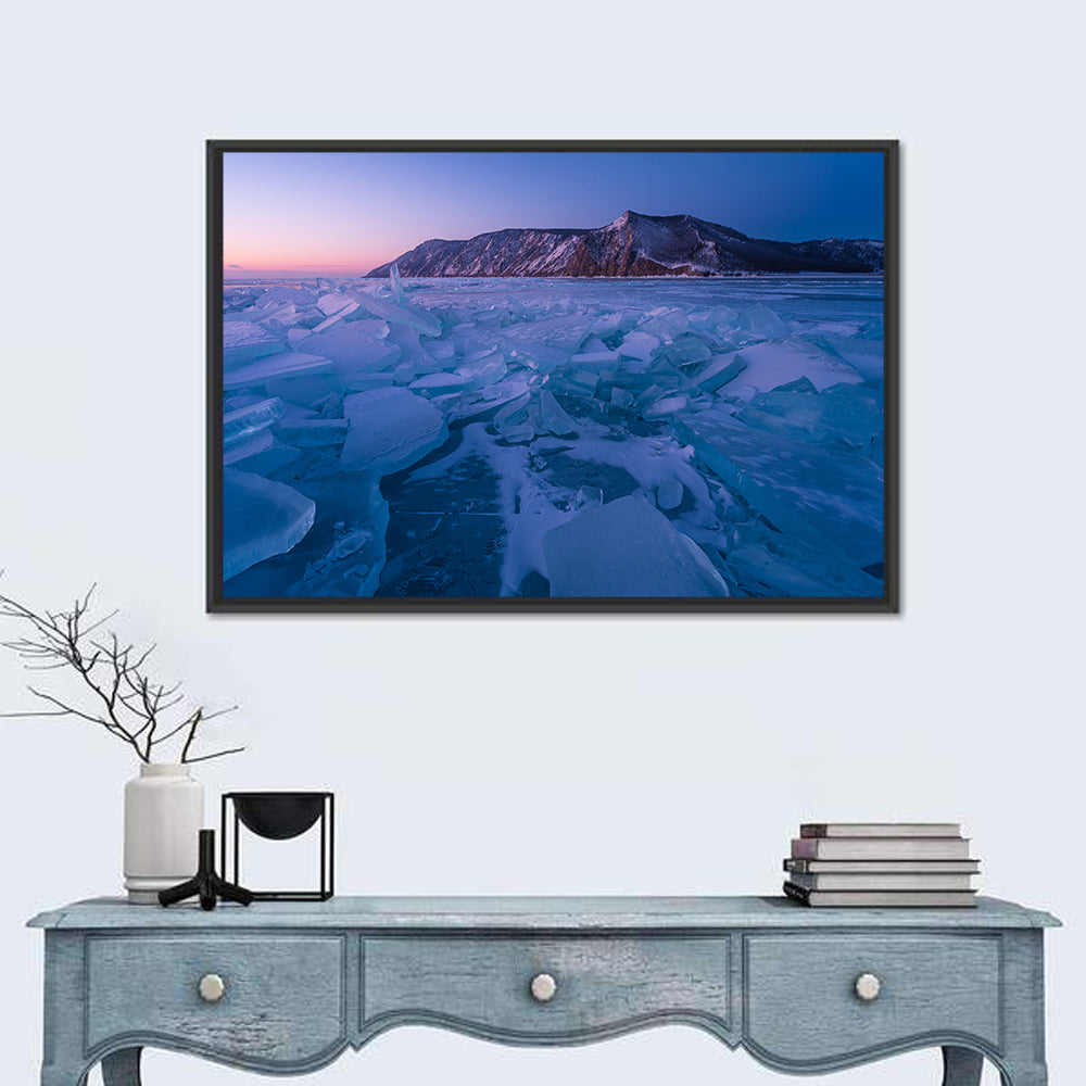 Twilight Over Lake Baikal Wall Art in a room, landscape