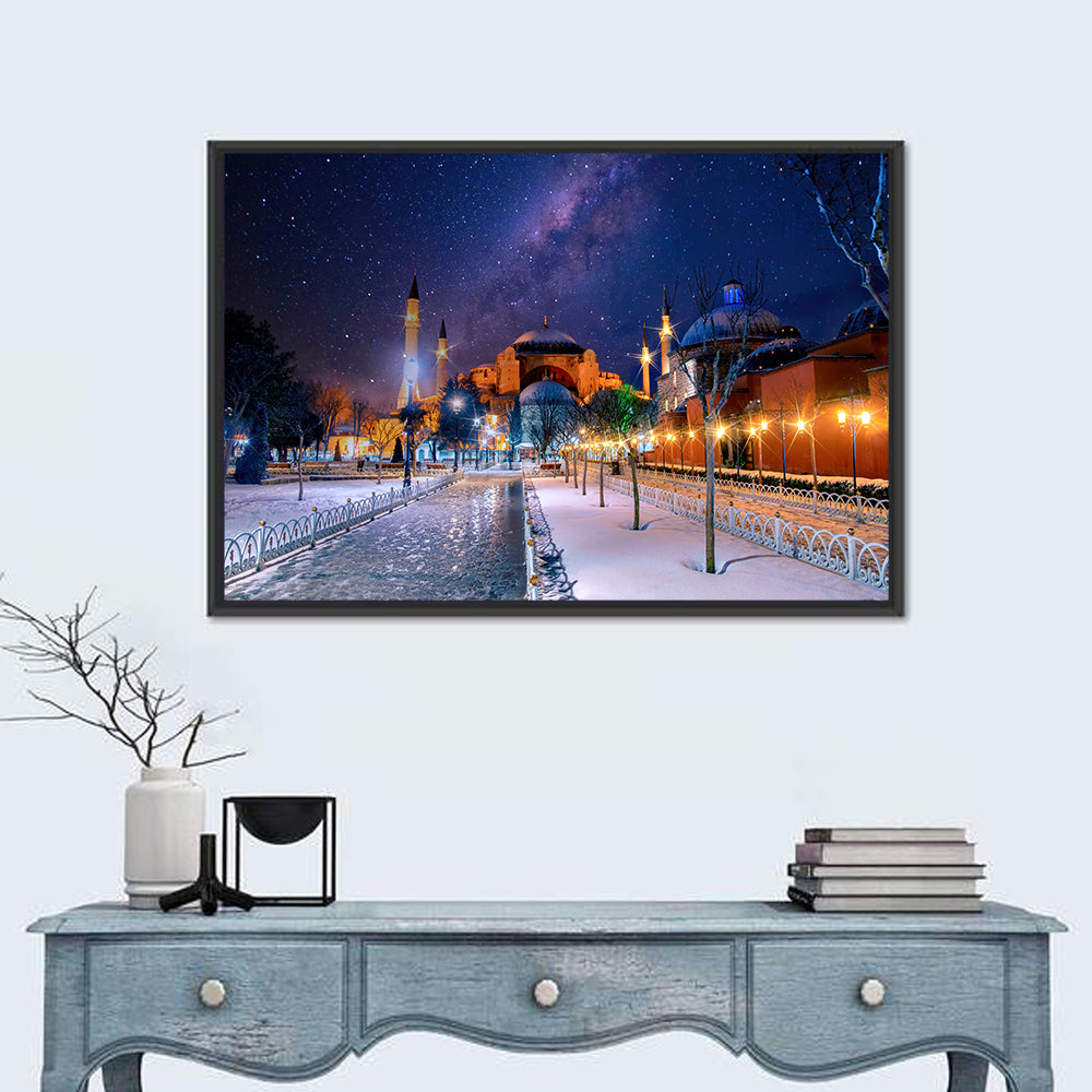 Hagia Sophia Under Starry Sky Wall Art