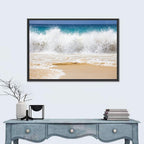Breaking Wave Over Wet Sand Wall Art