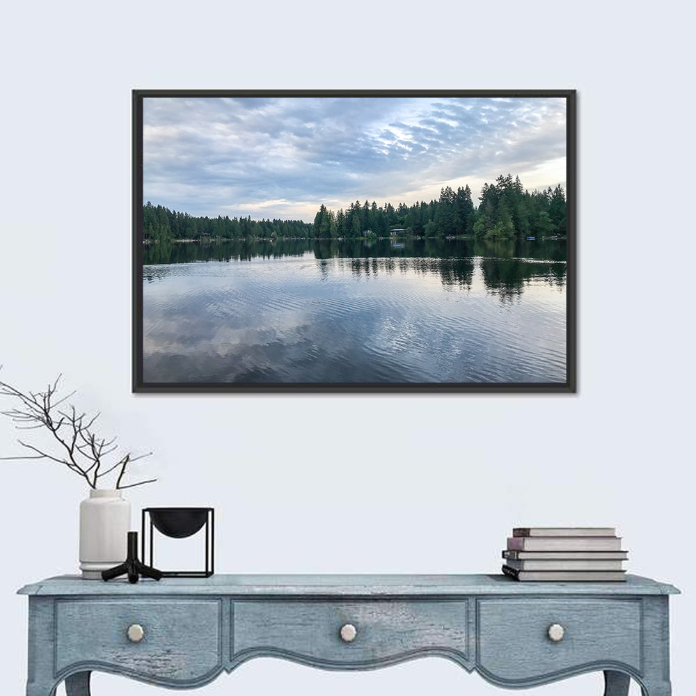 Beaver Lake Park Sunrise Reflection Wall Art in a room, landscape