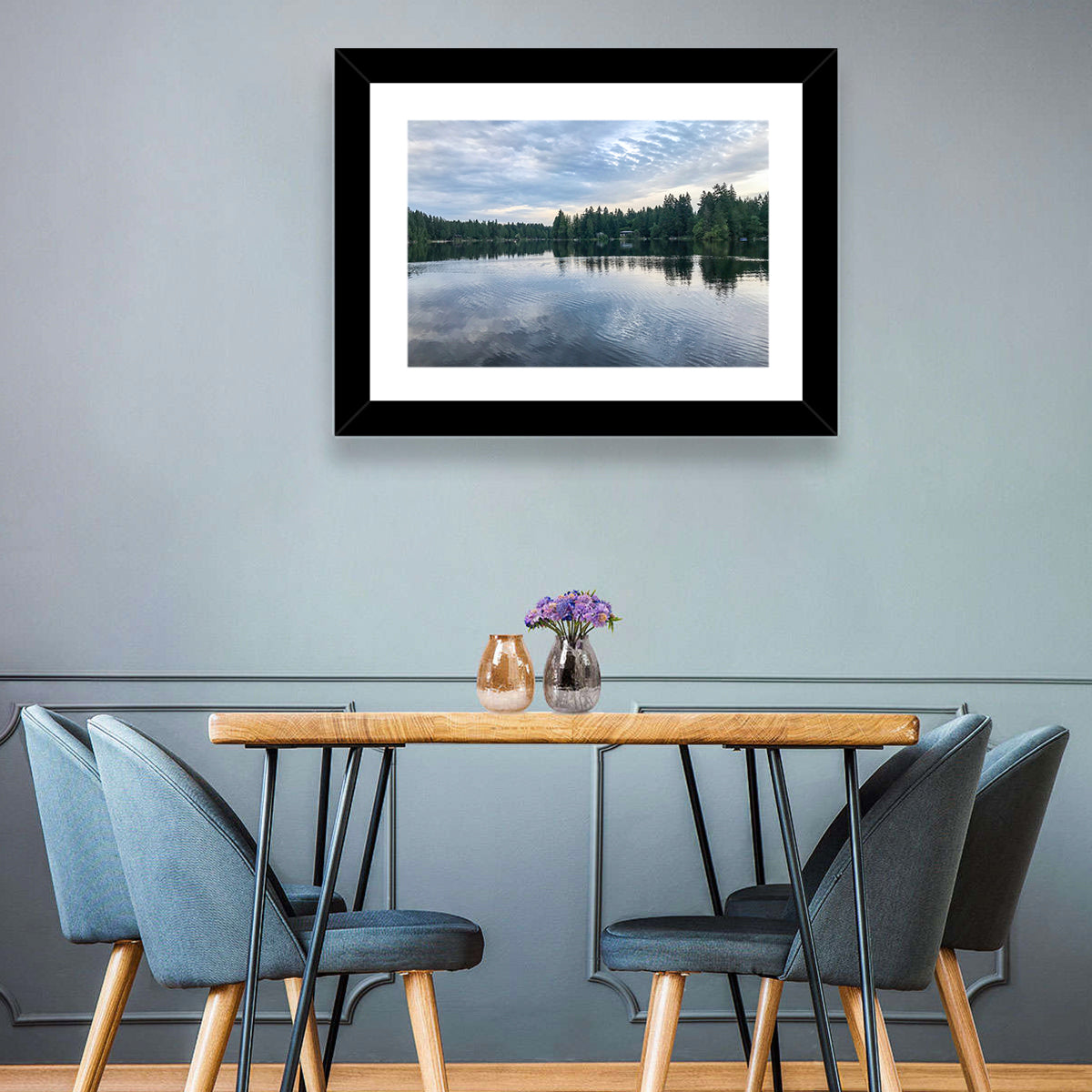 Beaver Lake Park Sunrise Reflection Wall Art in a room, landscape