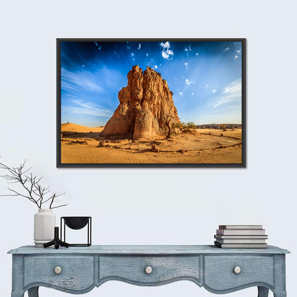 Algerian Desert Rock Carvings Wall Art in a room, landscape