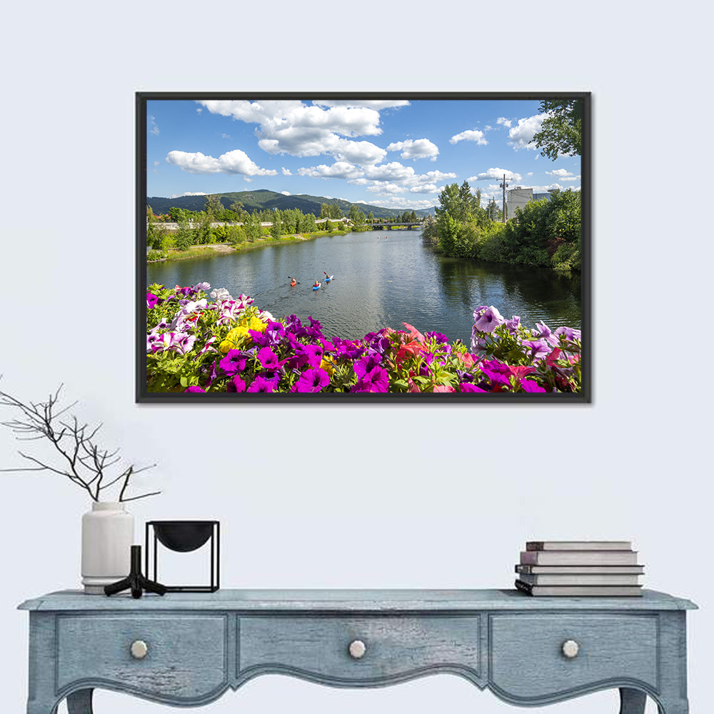 Sand Creek River with Petunias Wall Art