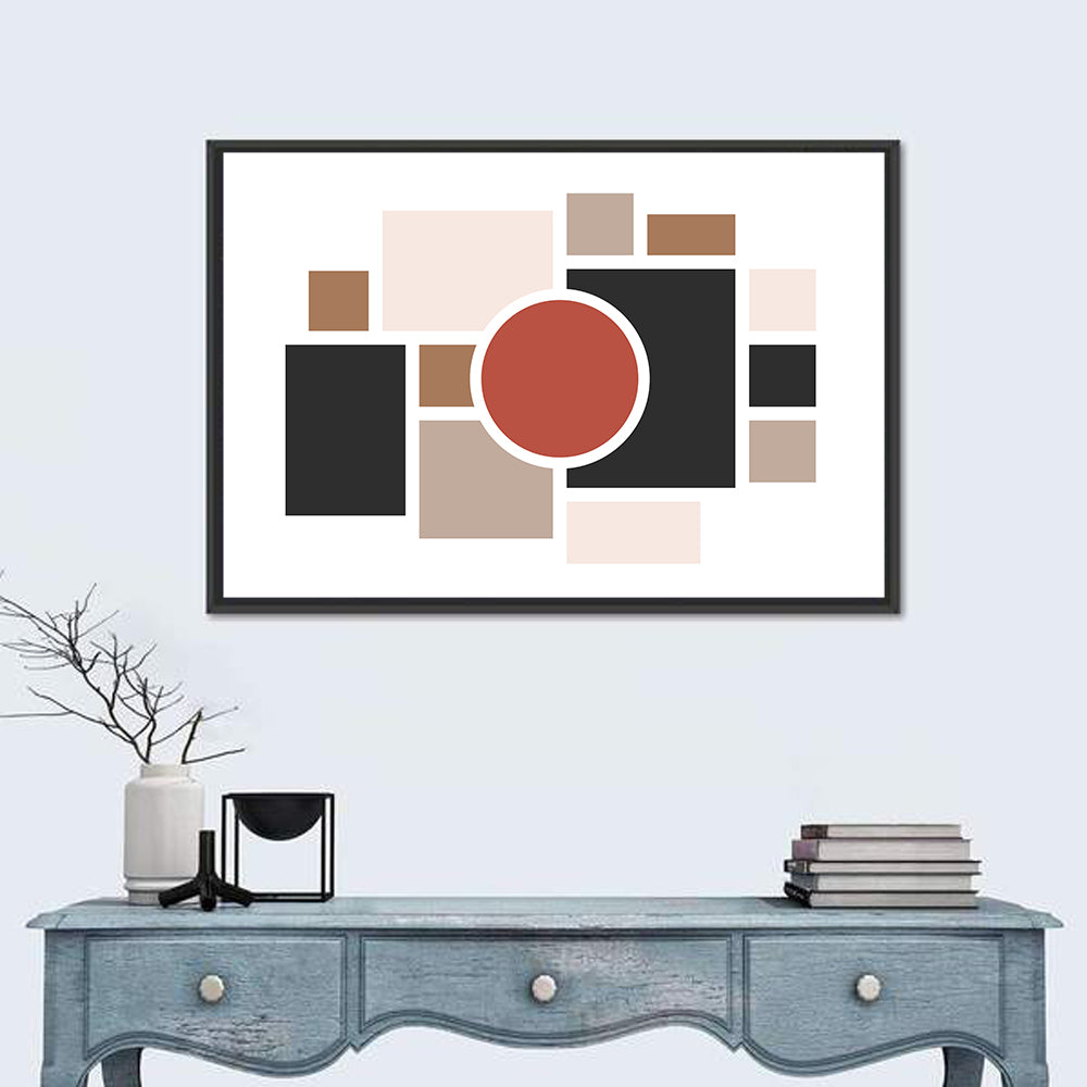 Terracotta Geometric Circle Composition Wall Art