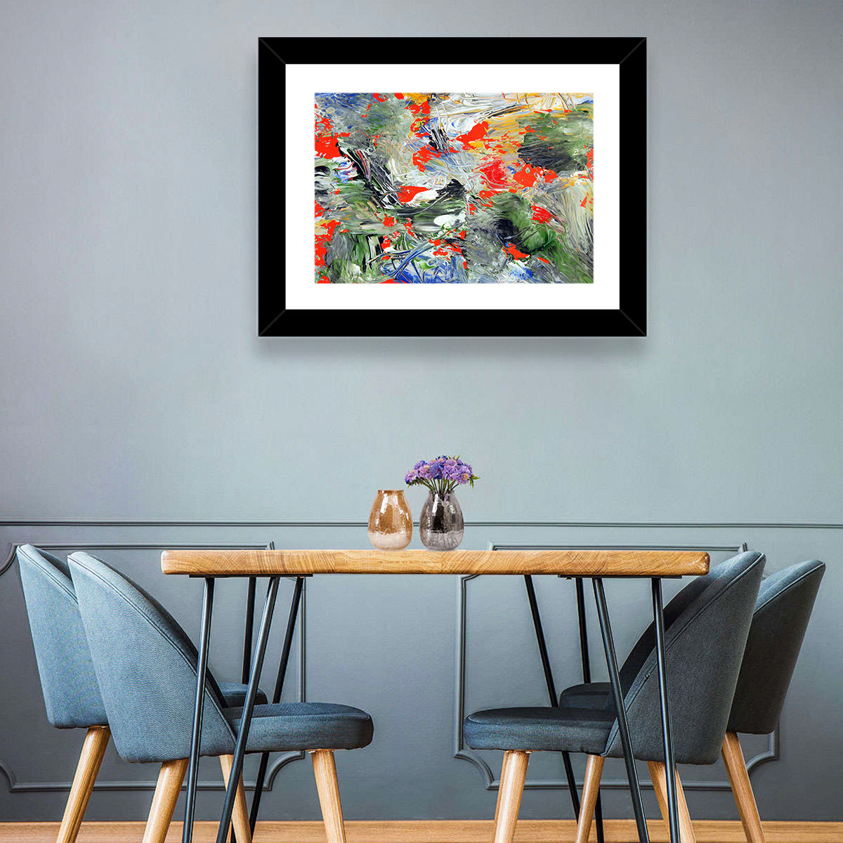 Melting Green Impasto Abstract Wall Art