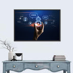 Hand Holding Robotic Assistant Icon Wall Art