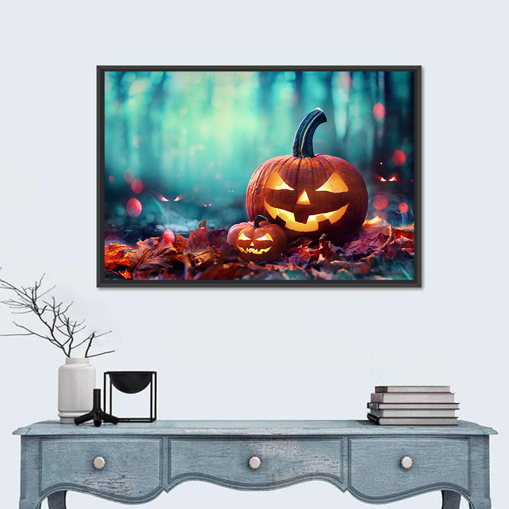 Jack-o'-lanterns at Teal Twilight Wall Art