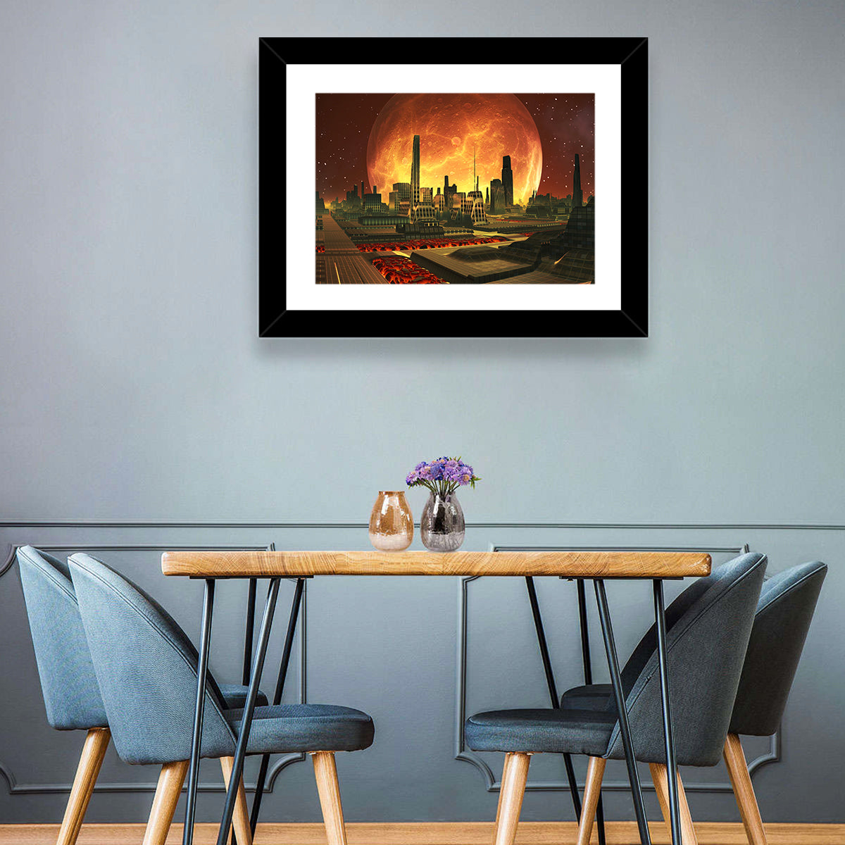 Futuristic Aliens City Wall Art