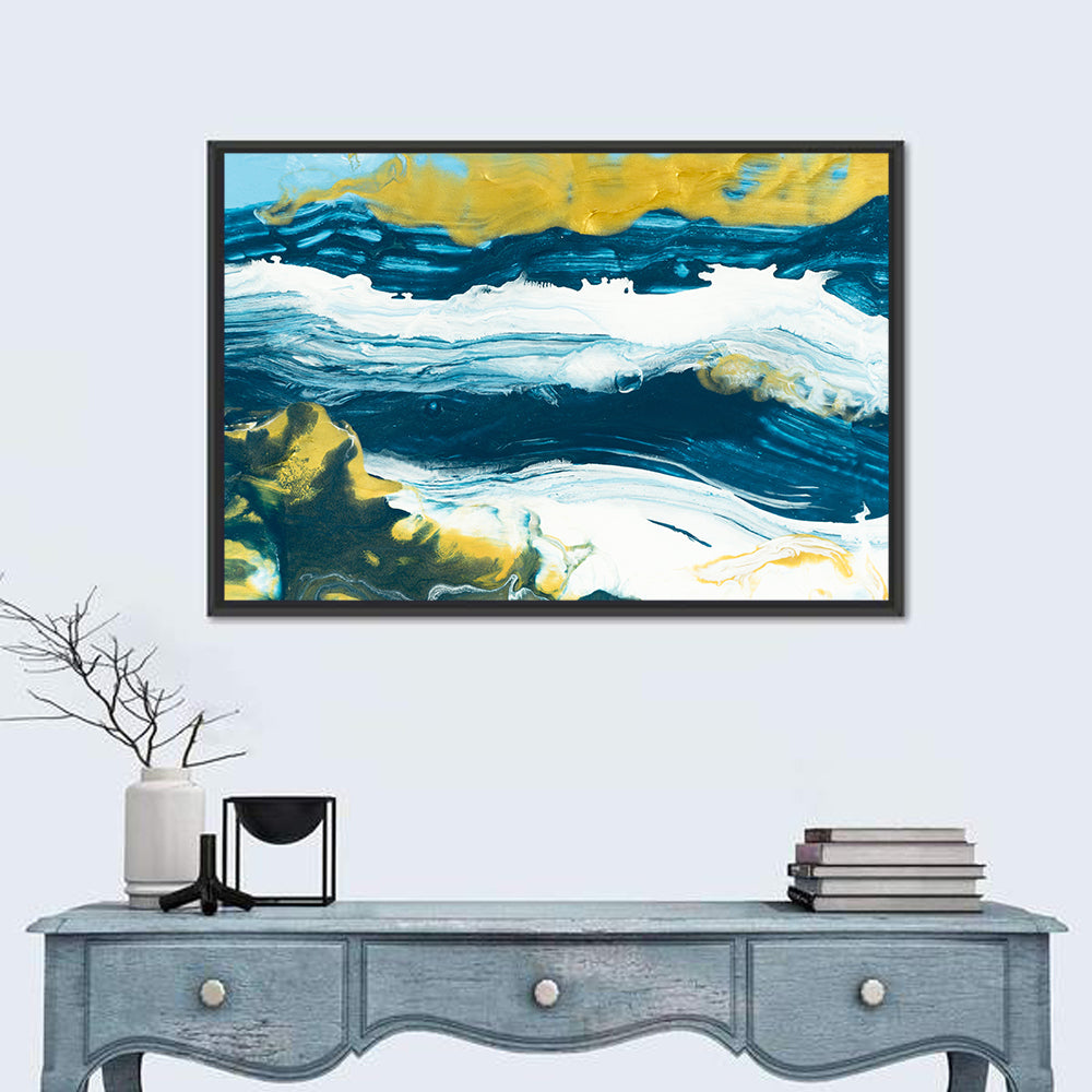 Flowing Streams with Gold Accents Wall Art