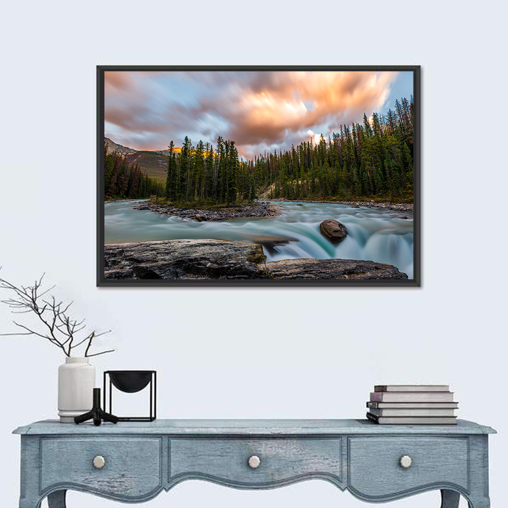Sunwapta Falls River View Wall Art