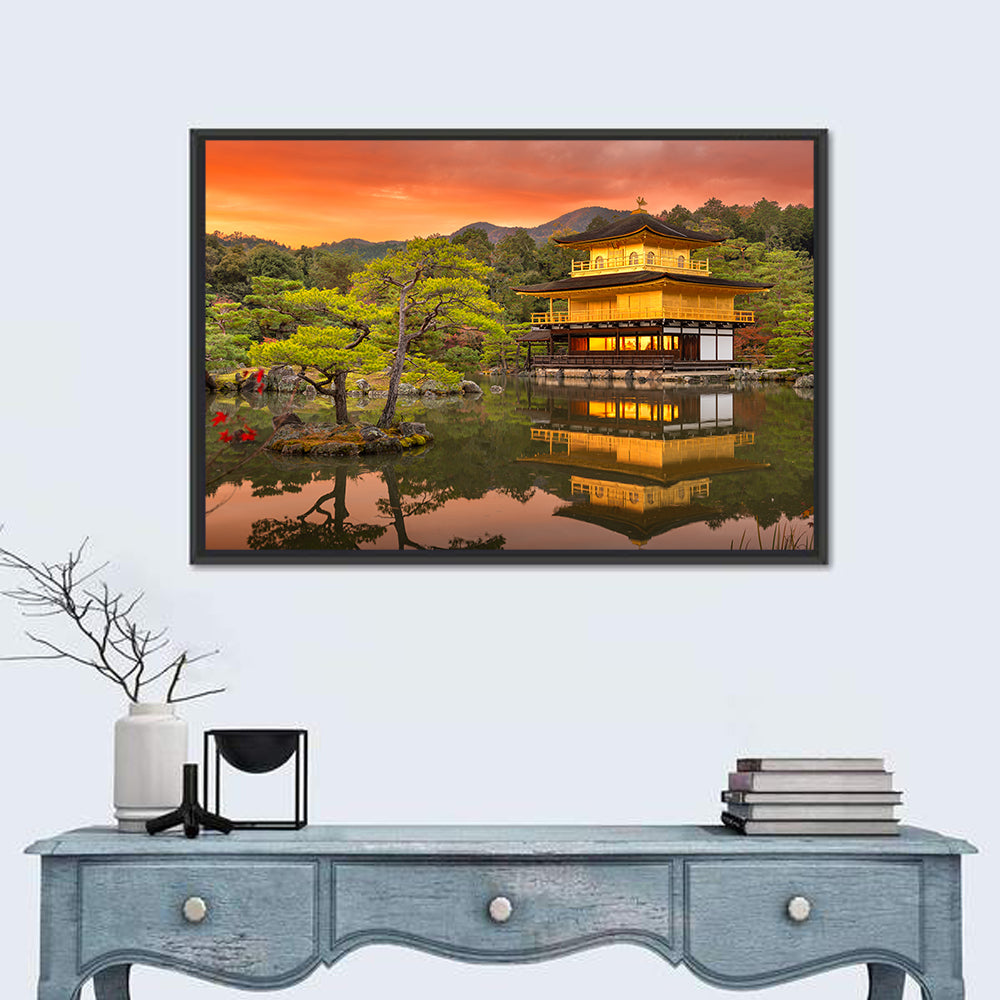 Kinkaku-ji at Sunset Wall Art