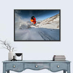 Skier Mid-air Jump Wall Art
