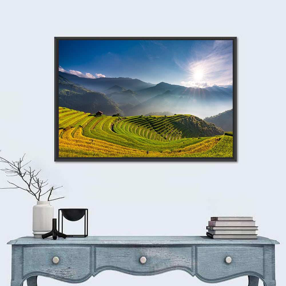 Mu Cang Chai Rice Terraces Wall Art in a room, landscape