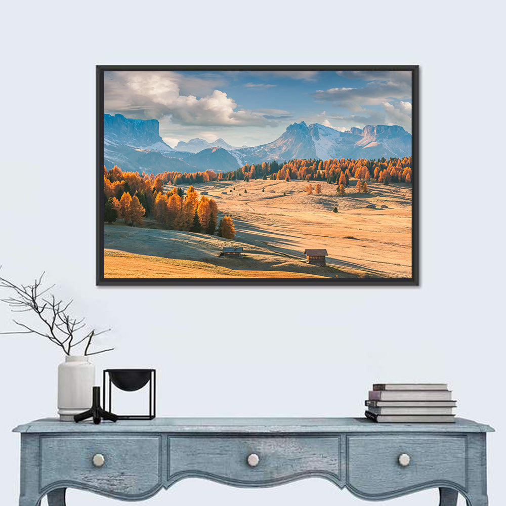 Autumn in the Dolomites Wall Art in a room, landscape