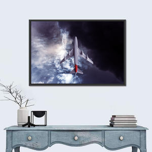 Airplane In Thunderstorm Wall Art