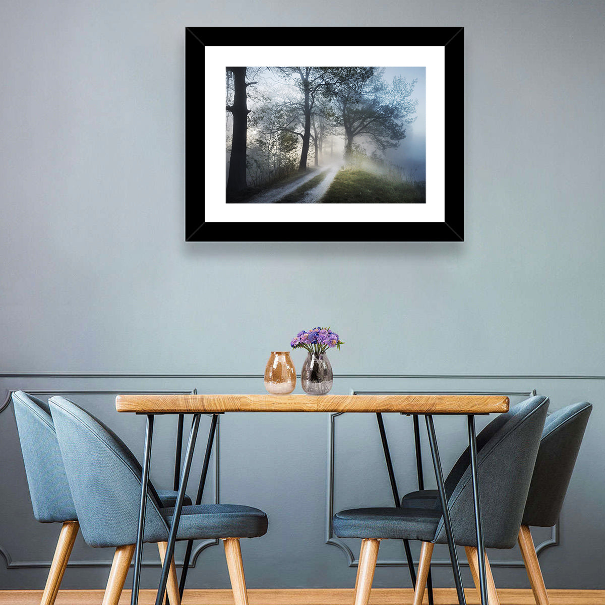 Foggy Forest Path Wall Art